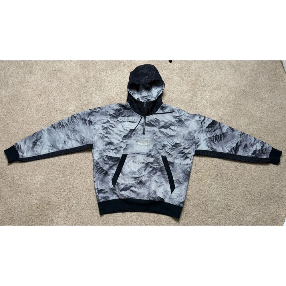Air Jordan 23 Engineered Grid Printed 1/4 Zip Pullover Hoodie CU9148-100 Size L